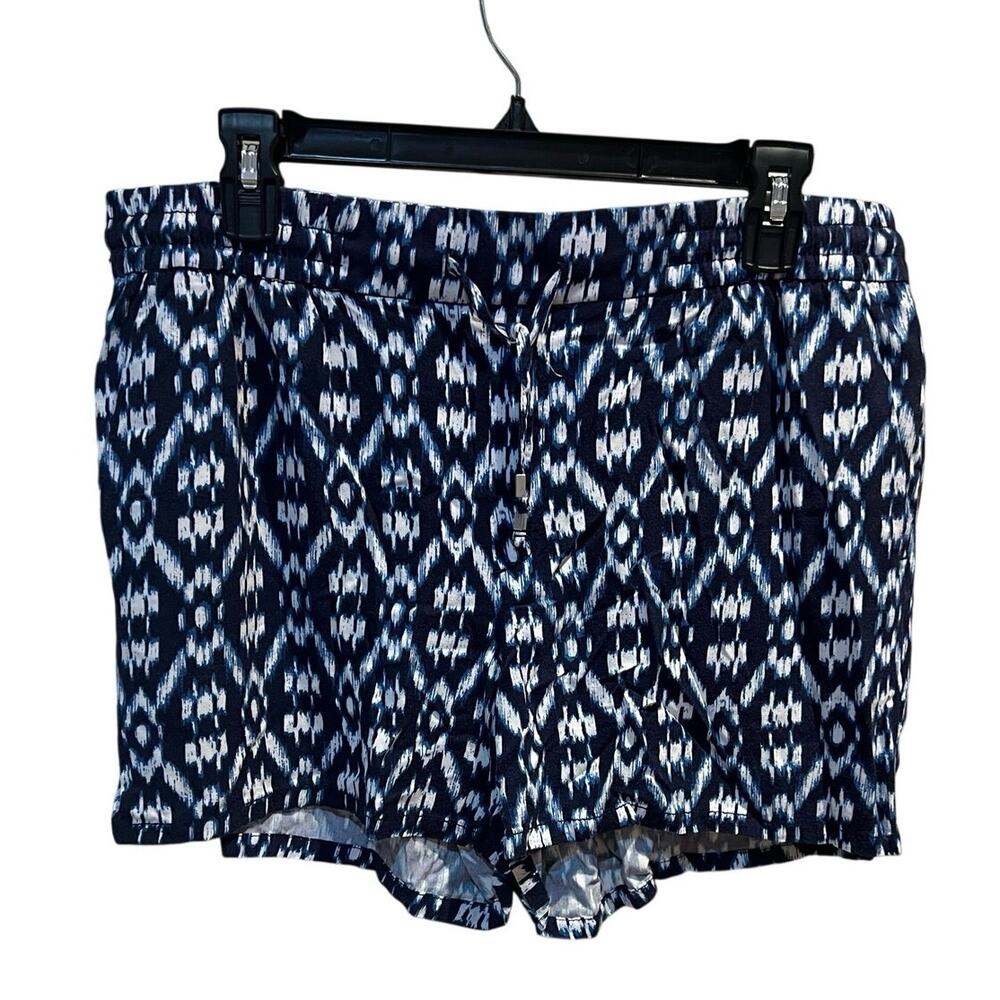 Old Navy Blue & White Rayon Shorts Womens Size Large